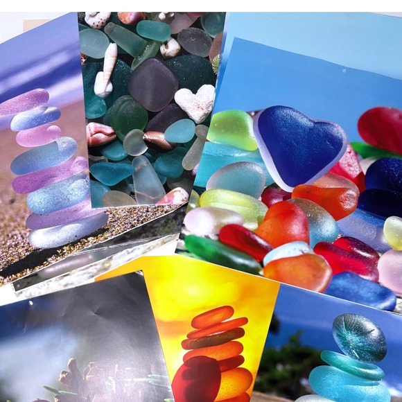 Other - Sea Glass 14 pages 12x12  junk journal beach coastal collage art